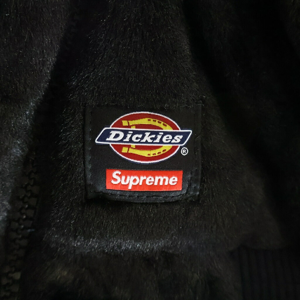 SUPREME(シュプリーム) 25AW Reversible Quilted Faux Fur Work Jacket フロントロゴ リバーシブル キルテッド ジップアップ ファー ジャケット ブラック