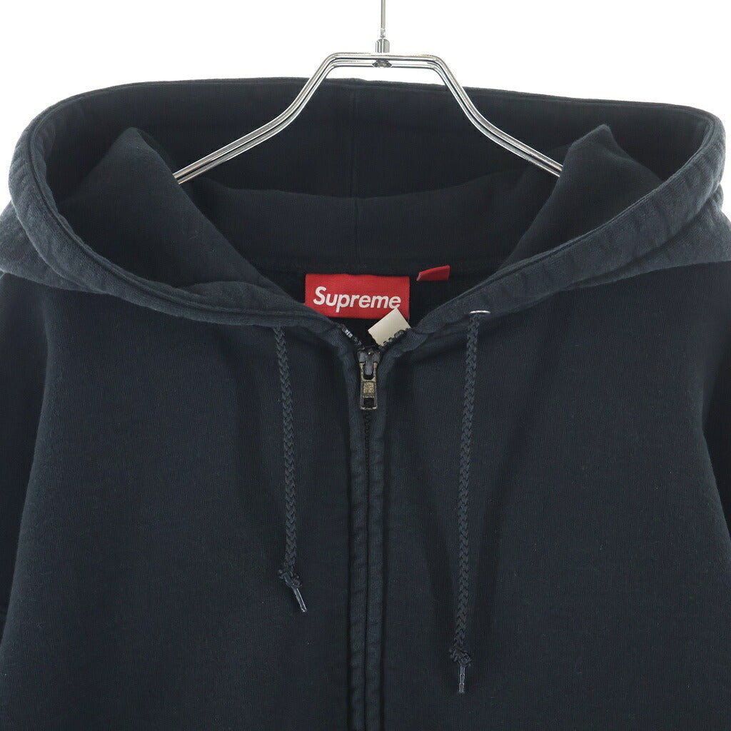 SUPREME(シュプリーム) 25SS Work Zip Up Hooded Sweatshirt フロントロゴ ジップアップ フーデッド スウェット パーカー ブラック