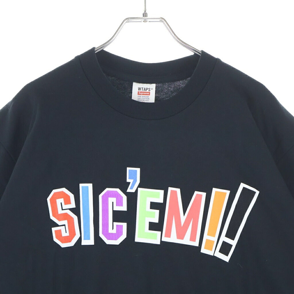 SUPREME(シュプリーム) 21AW ×WTAPS Sic'em! Tee ダブルタップス フロントデザイン シックエム 半袖 Tシャツ カットソー ブラック