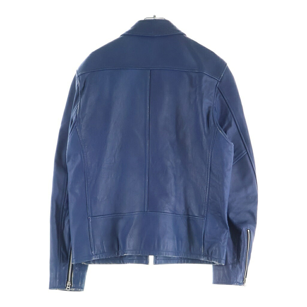 SCHOTT(ショット) シープスキン ジップアップ シングルライダース レザージャケット ブルー
