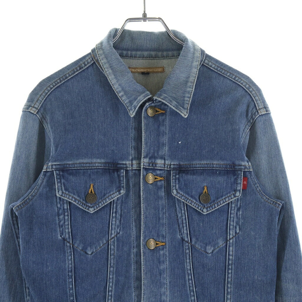 BACK BONE(バックボーン) ボタンダウン ストレッチデニム 長袖 シャツ インディゴ