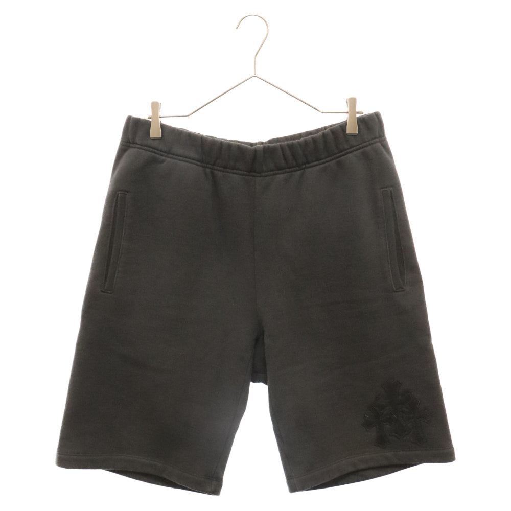 CHROME HEARTS(クロムハーツ) Y NOT クロスパッチ付きスウェットハーフパンツ ショーツ ショートパンツ ブラック