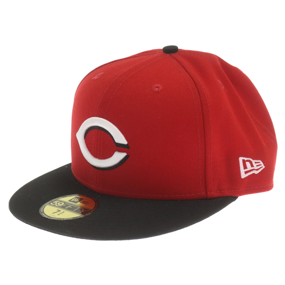 NEW ERA(ニューエラ) 59FIFTY MLBオンフィールド シンシナティ レッズ ロード ベースボールキャップ 帽子 ブラック/レッド