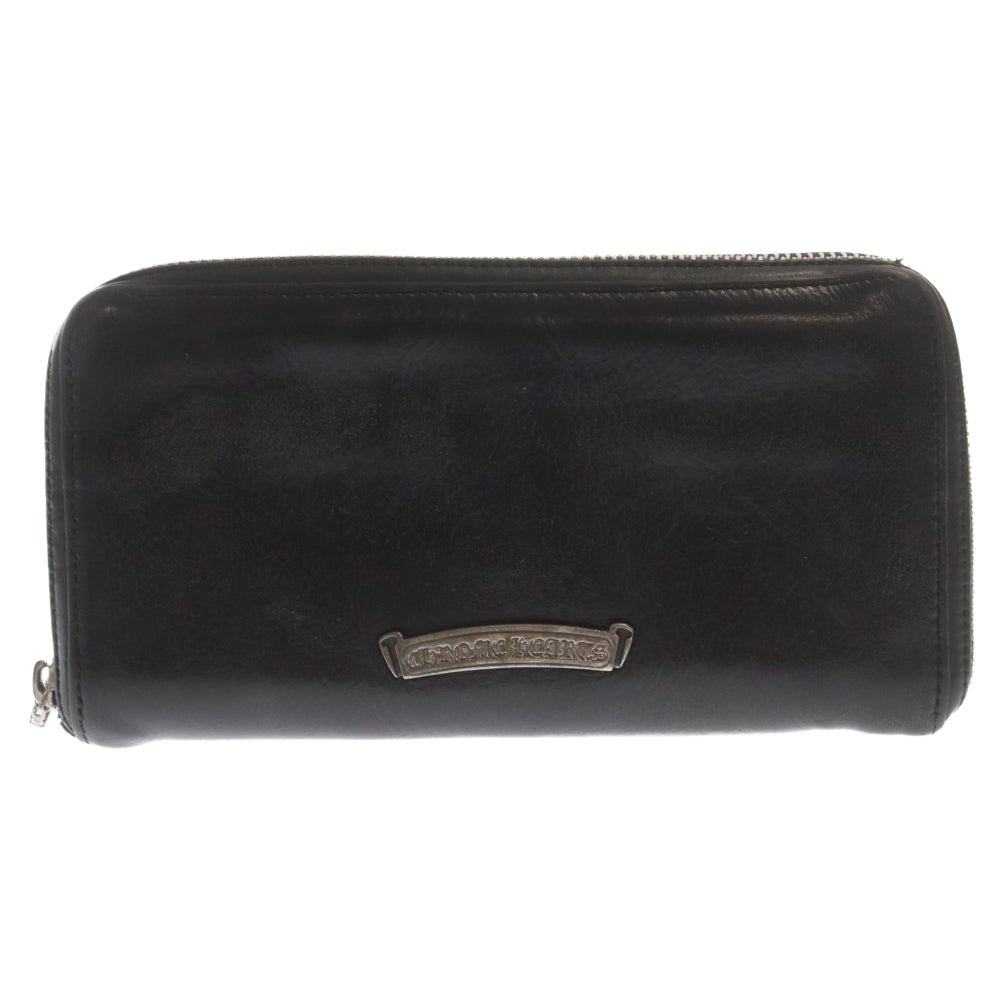 CHROME HEARTS(クロムハーツ) REC F ZIP #2 FLG レック フィリグリークロス レザーラウンドジップロングウォレット 長財布 ブラック