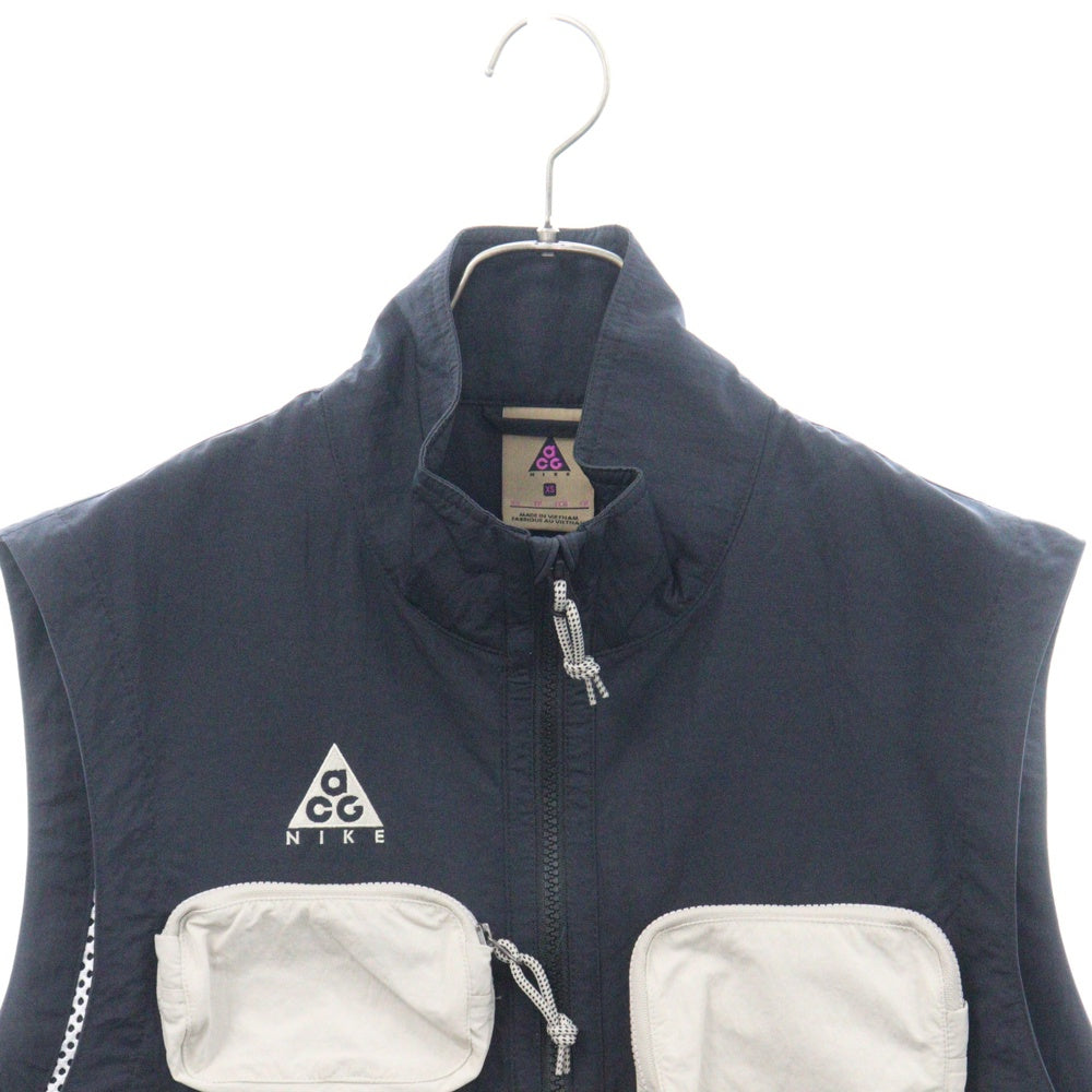 NIKE ACG(ナイキエーシージー) 20SS AS M NRG ACG VEST タクティクル マルチポケット メッシュベスト CK7237-010 ホワイト/ベージュ/ブラック