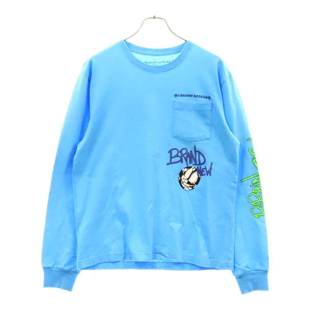 CHROME HEARTS(クロムハーツ) ×MATTY BOY BRAIN NEW L/S TEE×マッティボーイ ブレインニュー 長袖Tシャツ カットソー ブルー