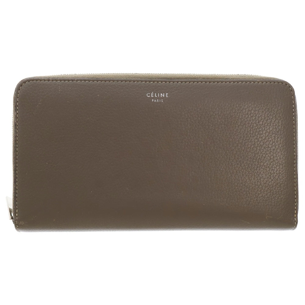 CELINE(セリーヌ) ラージ ジップド ウォレット ラウンドファスナー 長財布 グレージュ 105003AFE.09SO