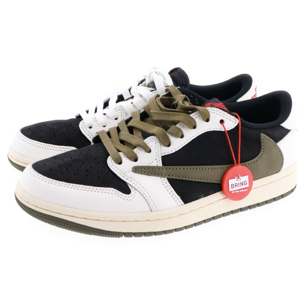NIKE(ナイキ) ×Travis Scott WMNS AIR JORDAN 1 LOW OG Medium Olive ウィメンズ エアジョーダン1 ミディアムオリーブ ローカットスニーカー US7/24cm DZ4137-106