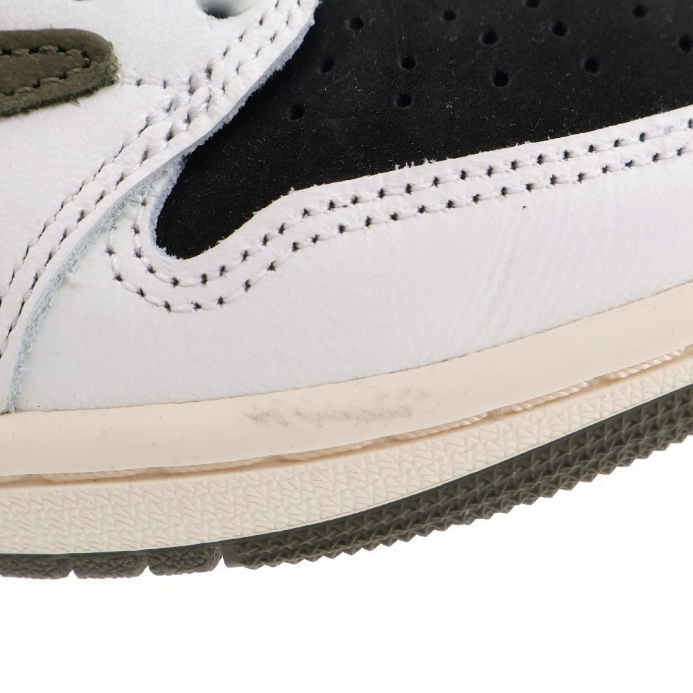 NIKE(ナイキ) ×Travis Scott WMNS AIR JORDAN 1 LOW OG Medium Olive ウィメンズ エアジョーダン1 ミディアムオリーブ ローカットスニーカー US7/24cm DZ4137-106