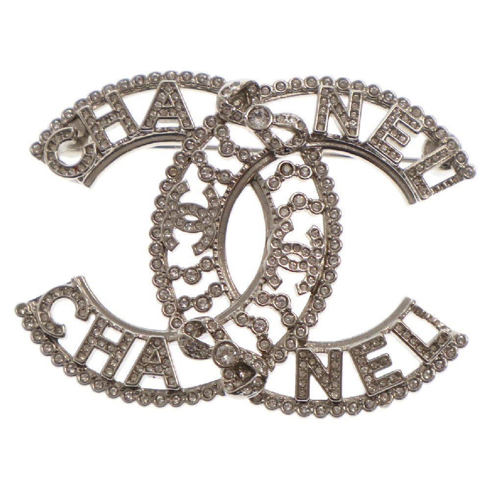 CHANEL(シャネル) CCロゴ ココマーク ラインストーン ブローチ シルバー レディース A22 B
