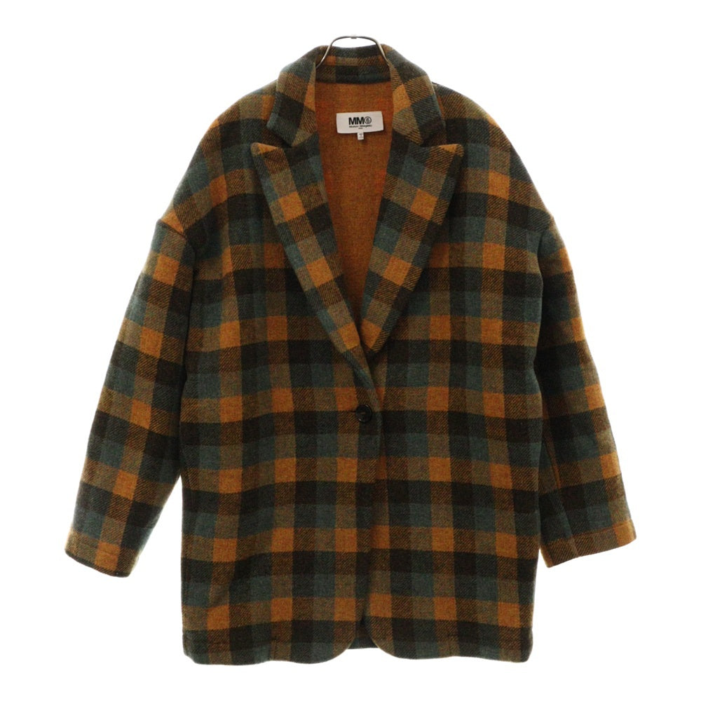 MM6 Maison Margiela(エムエムシックスメゾンマルジェラ) 18AW チェック柄 ウール コートジャケット イエロー/グリーン レディース S48958 S52BN0033