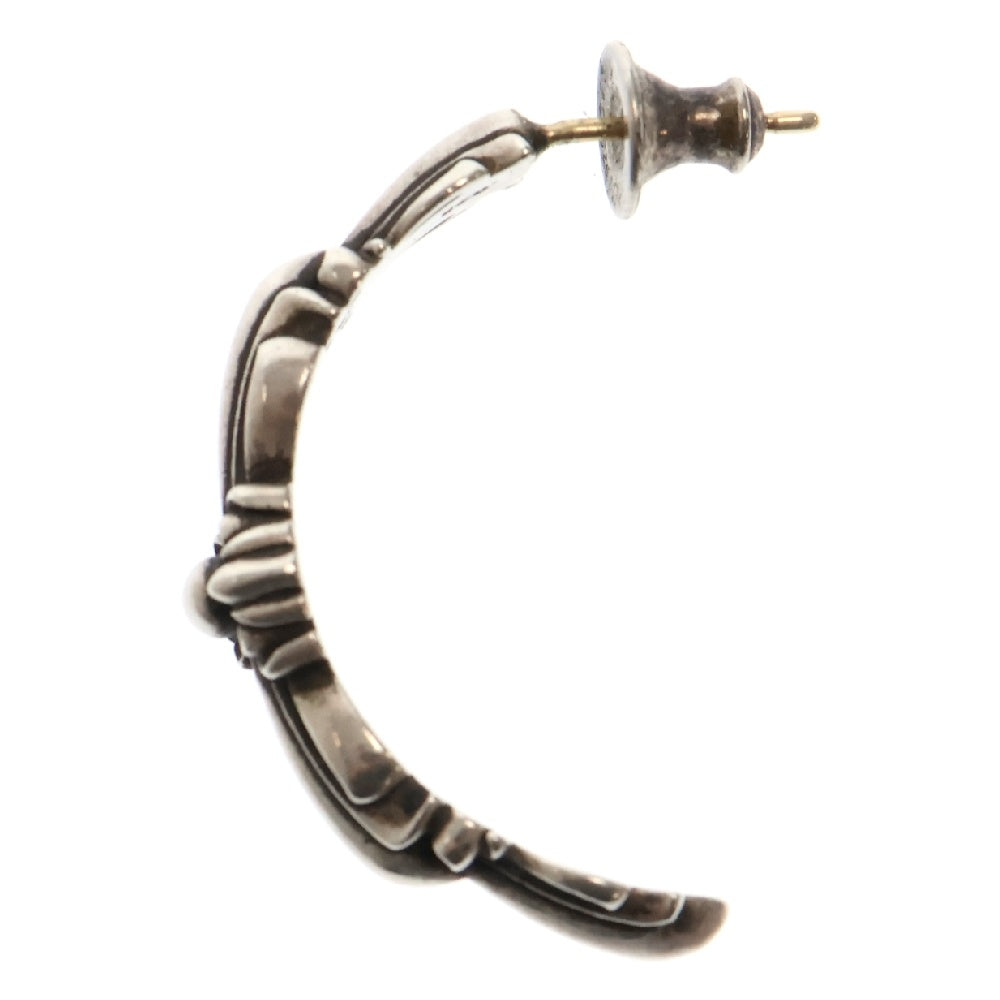CHROME HEARTS(クロムハーツ) DOUBLE FLORAL CROSS HOOP ダブルフローラルクロスフープピアス シルバー