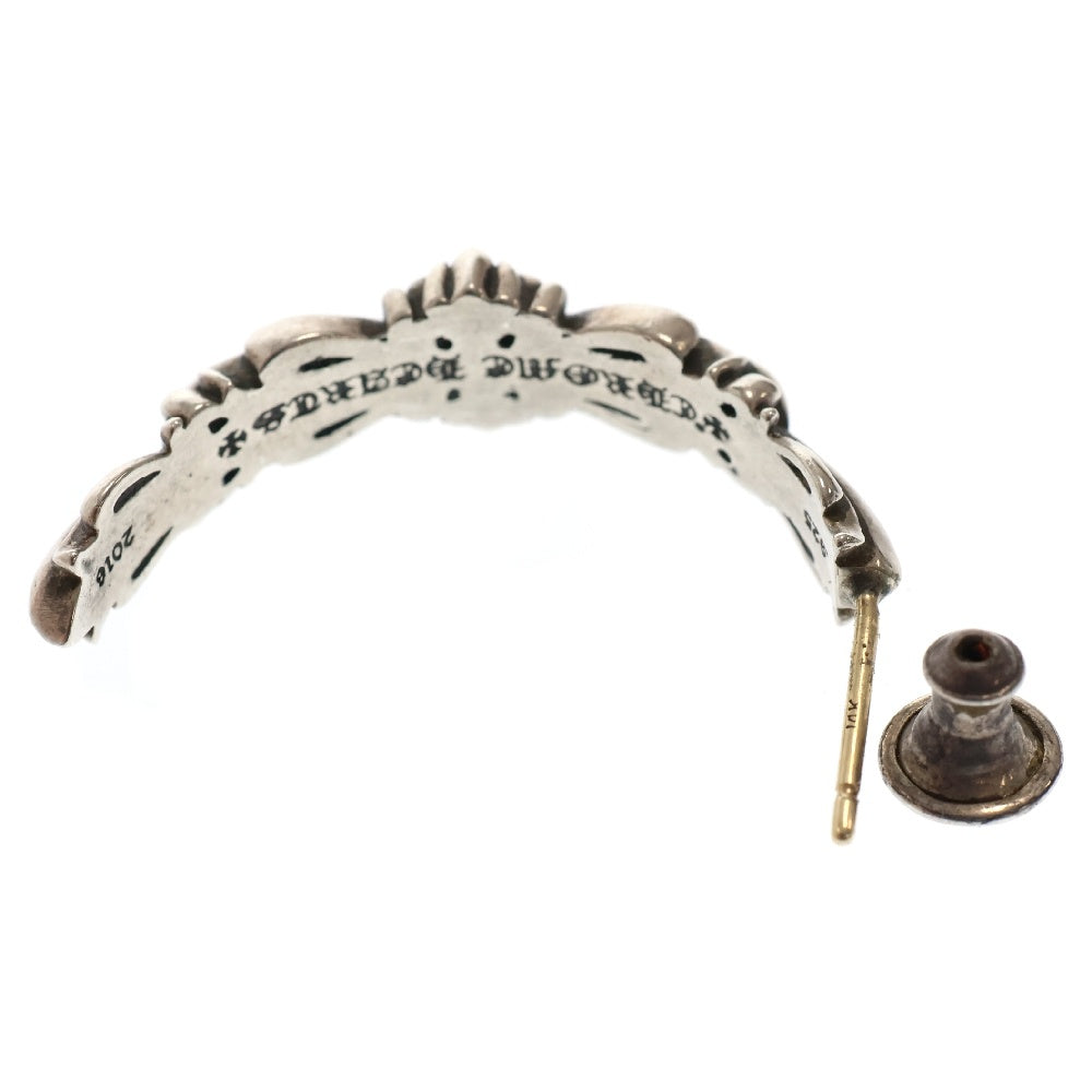 CHROME HEARTS(クロムハーツ) DOUBLE FLORAL CROSS HOOP ダブルフローラルクロスフープピアス シルバー