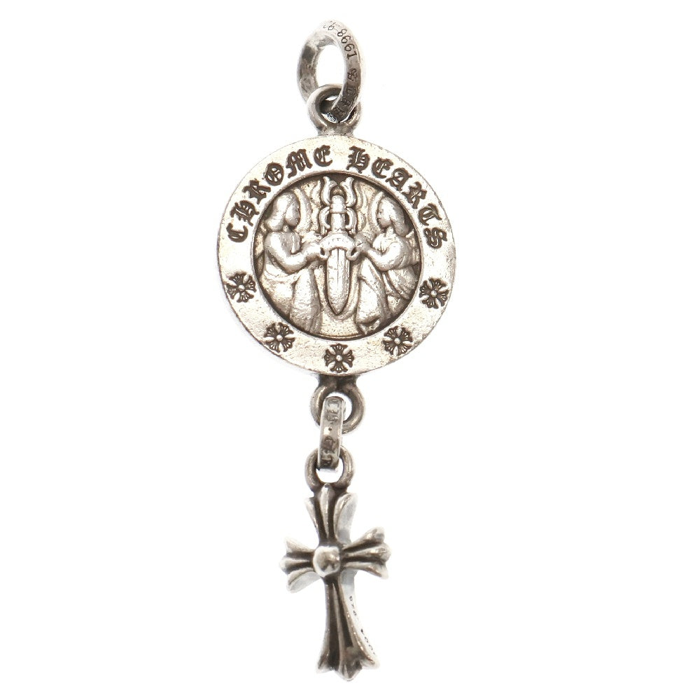 CHROME HEARTS(クロムハーツ) ANGEL MEDALwCRS BBYFAT エンジェルメダルwベイビーファット シルバーネックレストップ