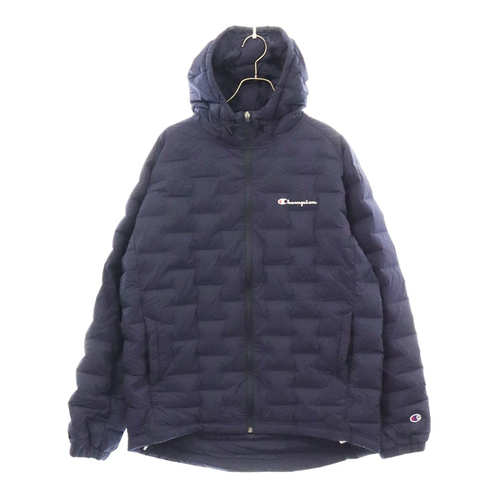 CHAMPION(チャンピオン) DOWN ZIP HOODED JACKET ダウン ジップアップ フーディー ジャケット ネイビー C3-QS602