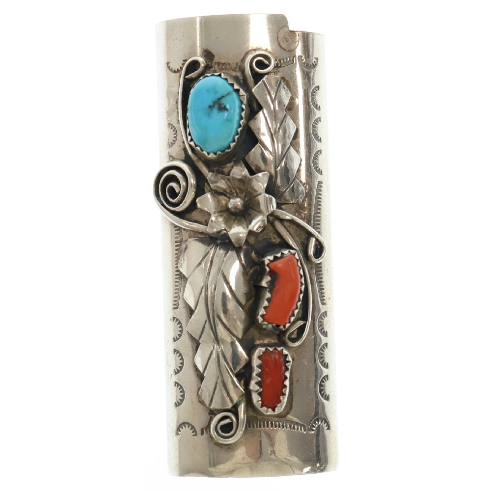 INDIAN JEWELRY(インディアンジュエリー) ターコイズ珊瑚 ライターケース