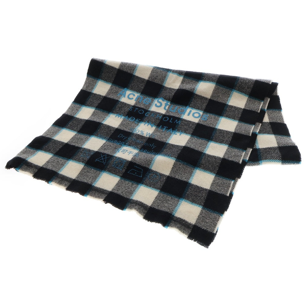 Acne Studios(アクネ ストゥディオズ) チェック柄 マフラー 大判ストール CA0026 ブラック/ブルー