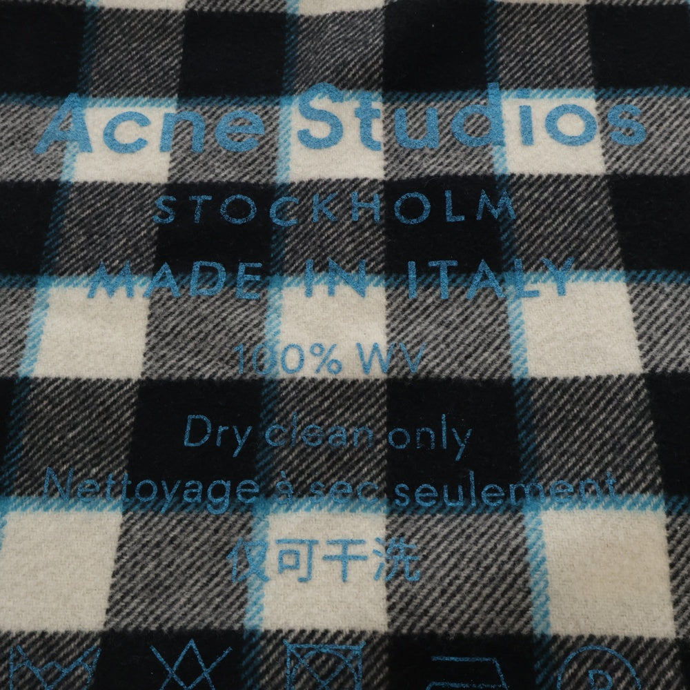Acne Studios(アクネ ストゥディオズ) チェック柄 マフラー 大判ストール CA0026 ブラック/ブルー