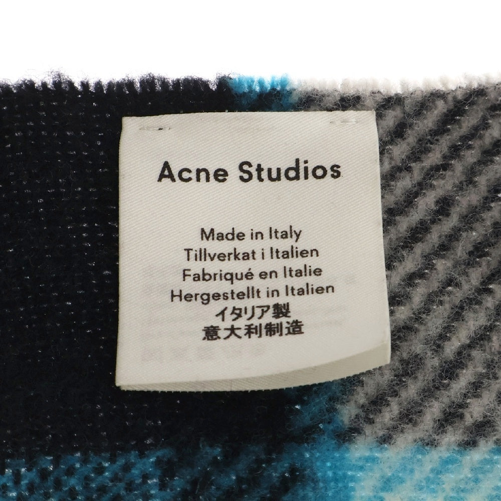 Acne Studios(アクネ ストゥディオズ) チェック柄 マフラー 大判ストール CA0026 ブラック/ブルー
