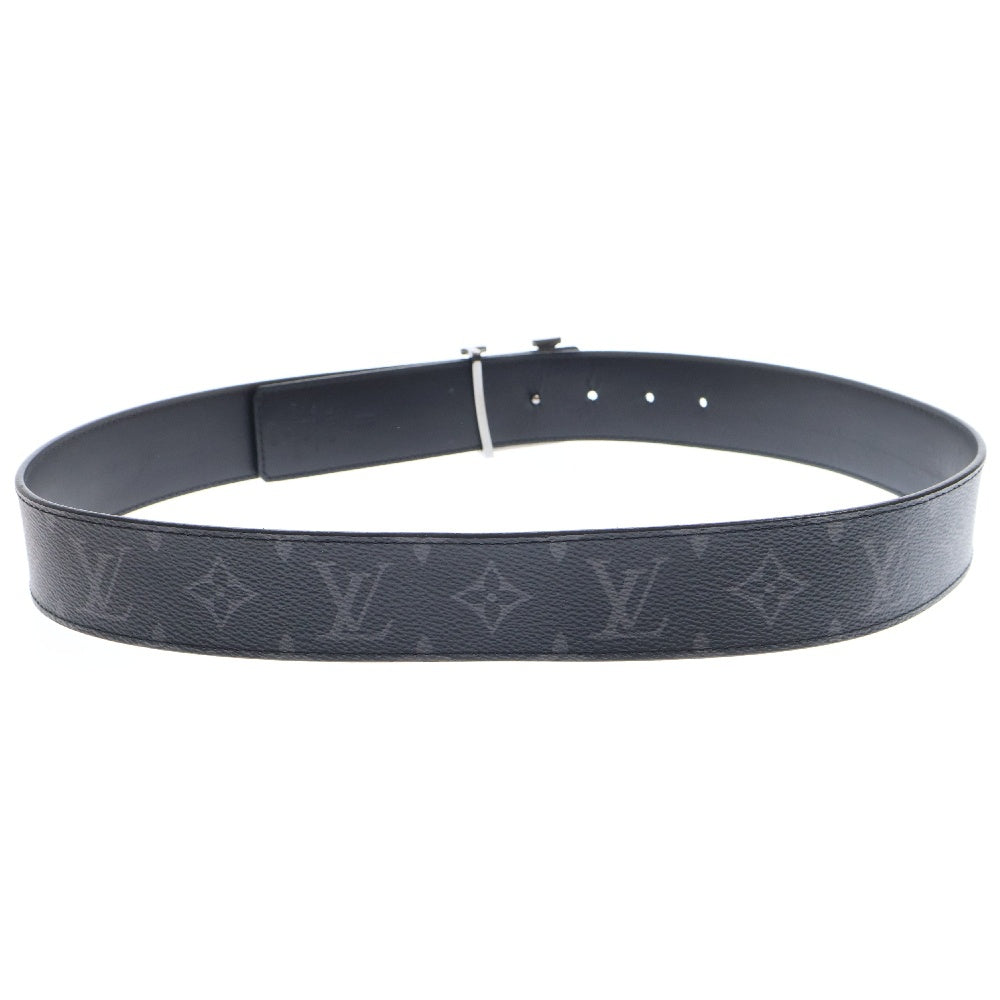 LOUIS VUITTON(ルイヴィトン) モノグラム・エクリプス サンチュール ベルト LVイニシャル 85/34 ブラック×レザー シルバー金具 M9043