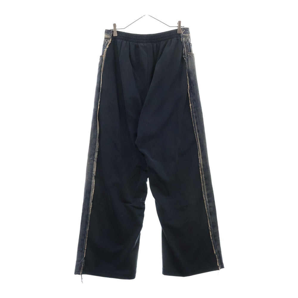 BALENCIAGA(バレンシアガ) 23SS Hybrid Baggy Jeans ハイブリッドバギージーンズ スウェットドッキングデニムパンツ インディゴ 738751 TNW01
