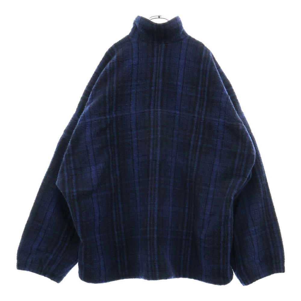 BALENCIAGA(バレンシアガ) 21AW TRACKSUIT JACKET スポーティBロゴ ウールチェックトラックジャケット ブルゾン ネイビー 675648 TLU11