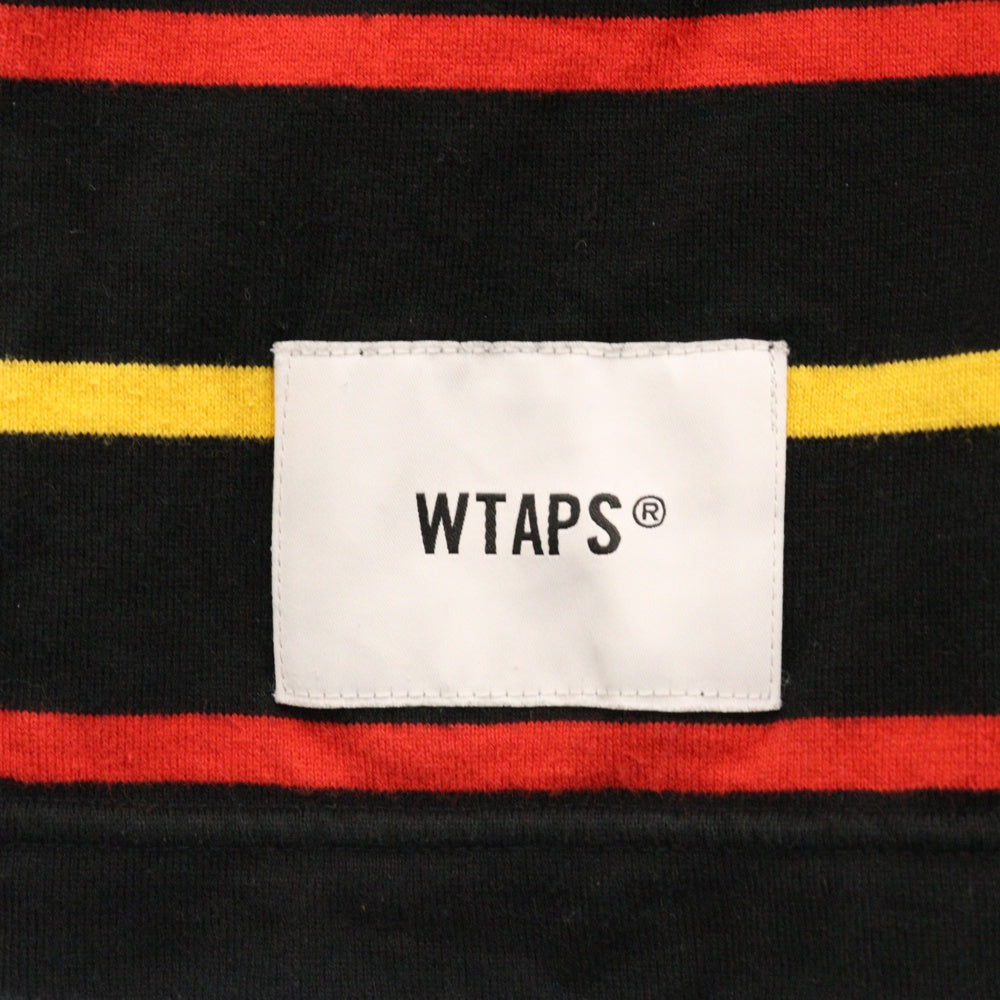 WTAPS(ダブルタップス) 22AW LONG SLEEVE BDY 02 TEE ロングスリーブ ボーダーTシャツ 長袖カットソー ロンT ブラック/レッド/イエロー 222ATDT-CSM14
