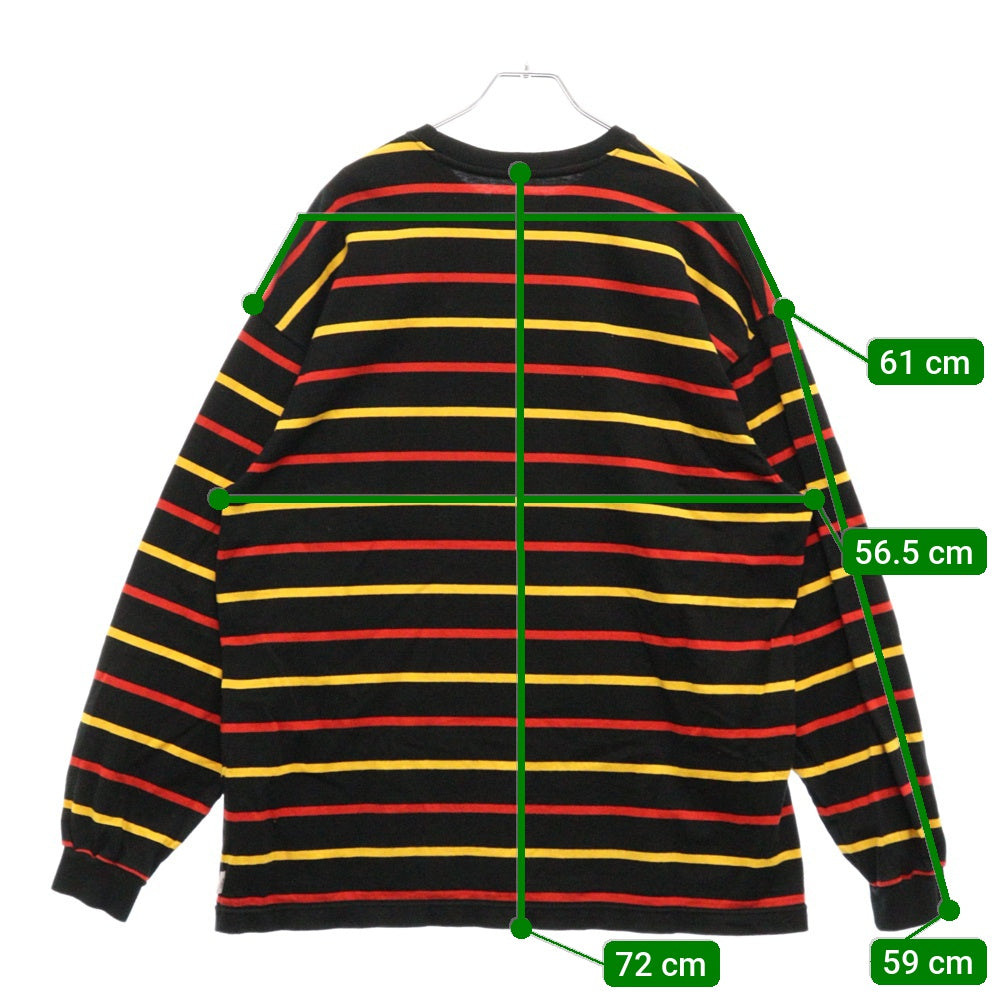 WTAPS(ダブルタップス) 22AW LONG SLEEVE BDY 02 TEE ロングスリーブ ボーダーTシャツ 長袖カットソー ロンT ブラック/レッド/イエロー 222ATDT-CSM14