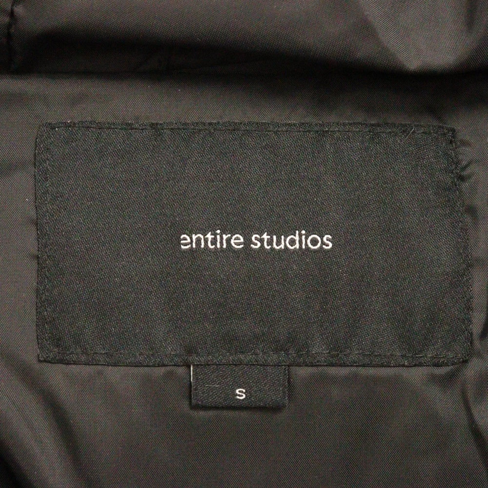 entire studios(エンタイア スタジオ) MML HOODED PUFFER MML ダウンジャケット ショート丈 フーディ ブラック ES2399 P0057