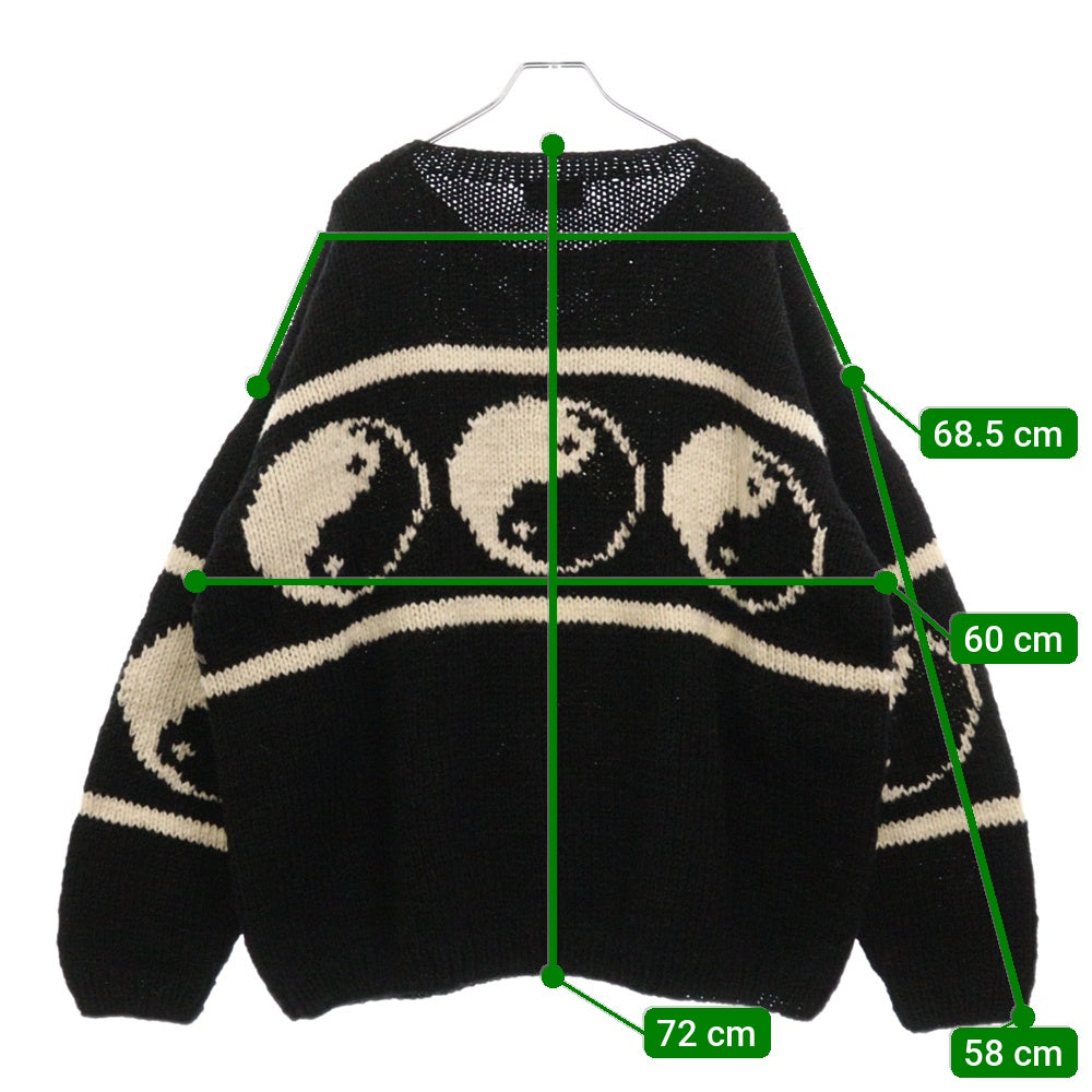 mcmachan woolen(マクマーンウーレン) Knitting MIlls 陰陽ニット セーター ブラック/ホワイト