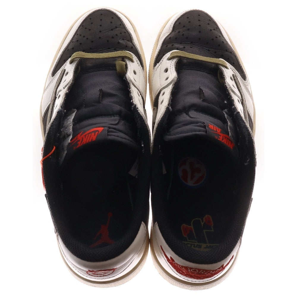 NIKE(ナイキ) ×TRAVIS SCOTT WMNS AIR JORDAN 1 LOW OG Medium Oliveトラヴィススコット ウィメンズ エアジョーダン1 ローカットスニーカー US9.5/26.5cm  DZ4137-106