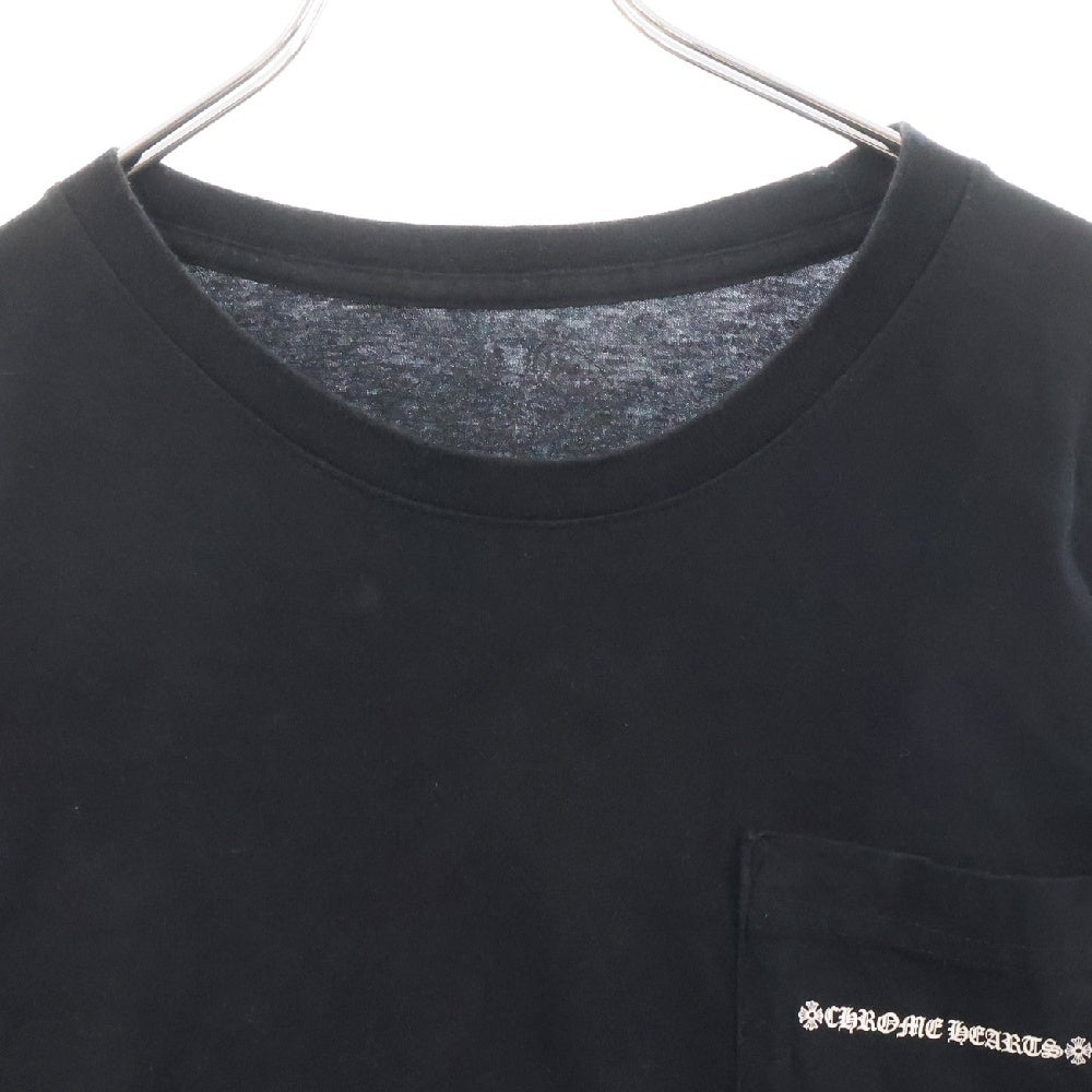 CHROME HEARTS(クロムハーツ) Fuck You L/S Pocket Tee ファックユーバック ロゴ ポケット付き クルーネック 長袖Tシャツ カットソー ブラック 2212-304-0221