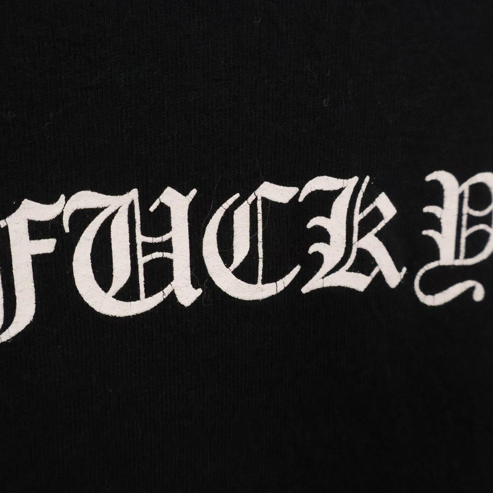CHROME HEARTS(クロムハーツ) Fuck You L/S Pocket Tee ファックユーバック ロゴ ポケット付き クルーネック 長袖Tシャツ カットソー ブラック 2212-304-0221