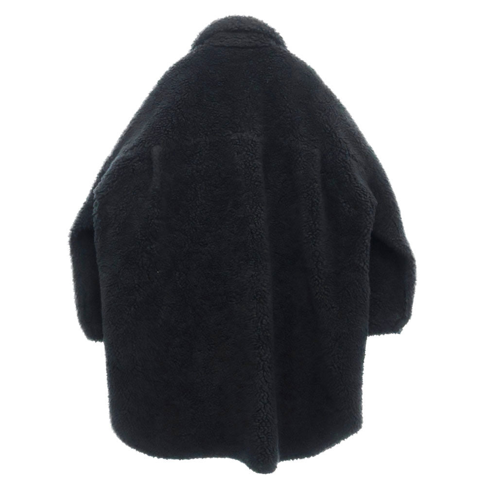 doublet(ダブレット) 21AW WISM別注 RECYCLE FUR OVERSIZED SHIRT リサイクル ファー オーバーサイズド シャツ コート ブラック 21AW04CO45-1