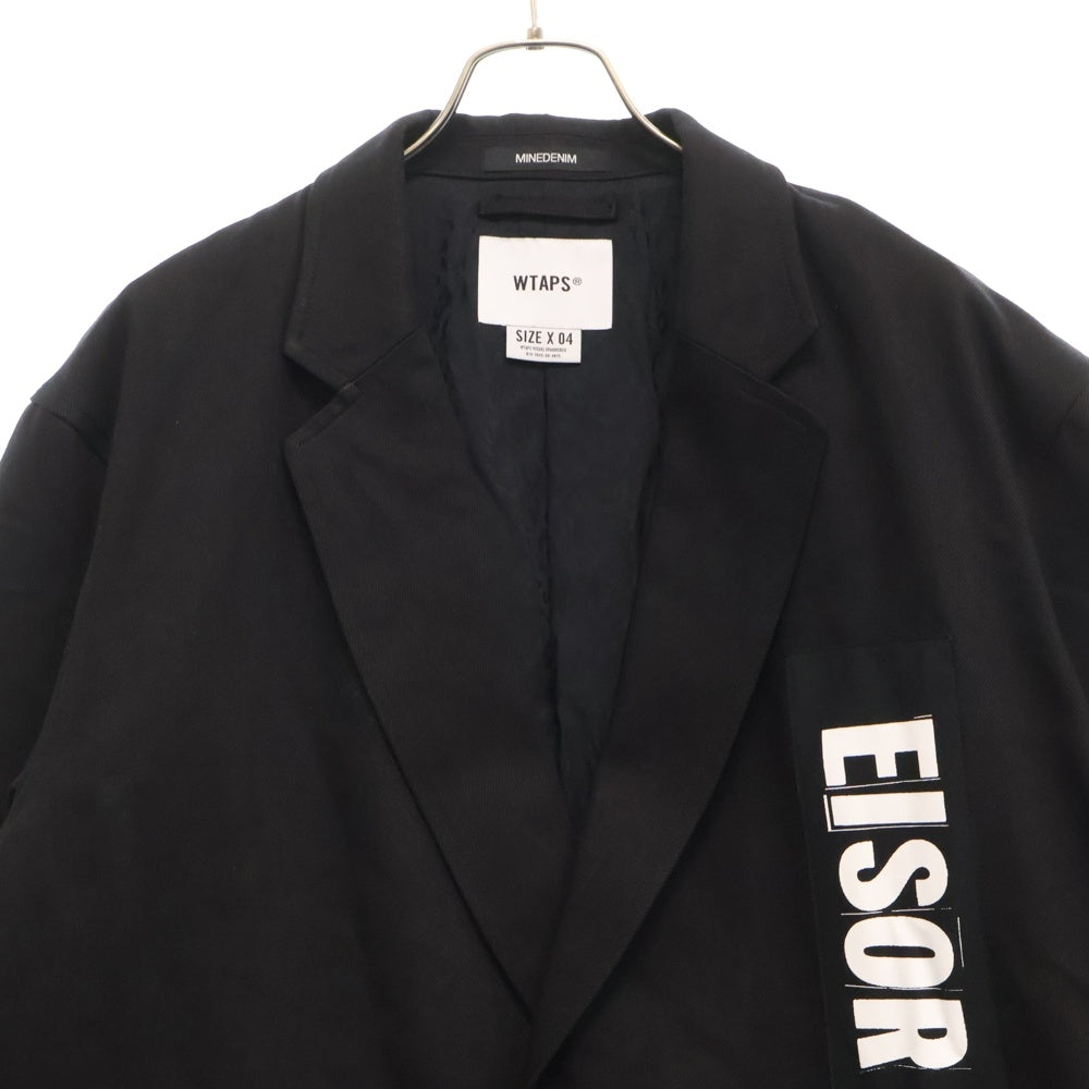 WTAPS(ダブルタップス) 24AW ×MINEDENIM マインデニム 裏地レオパード柄 デニム シングルコート ブラック 24TQMYD-JKM01S