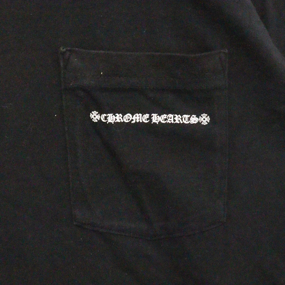 CHROME HEARTS(クロムハーツ) Fuck You L/S Pocket Tee ファックユーバック ロゴ ポケット付き クルーネック 長袖Tシャツ カットソー ブラック 2212-304-0221