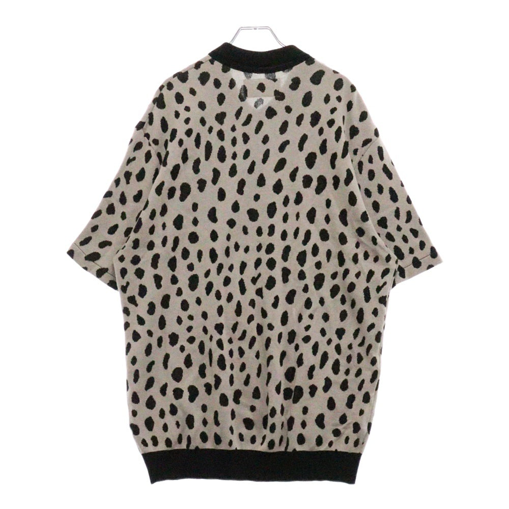 WACKO MARIA(ワコマリア) 24SS LEOPARD KNIT POLO SHIRT ニットポロシャツ グレーブラック
