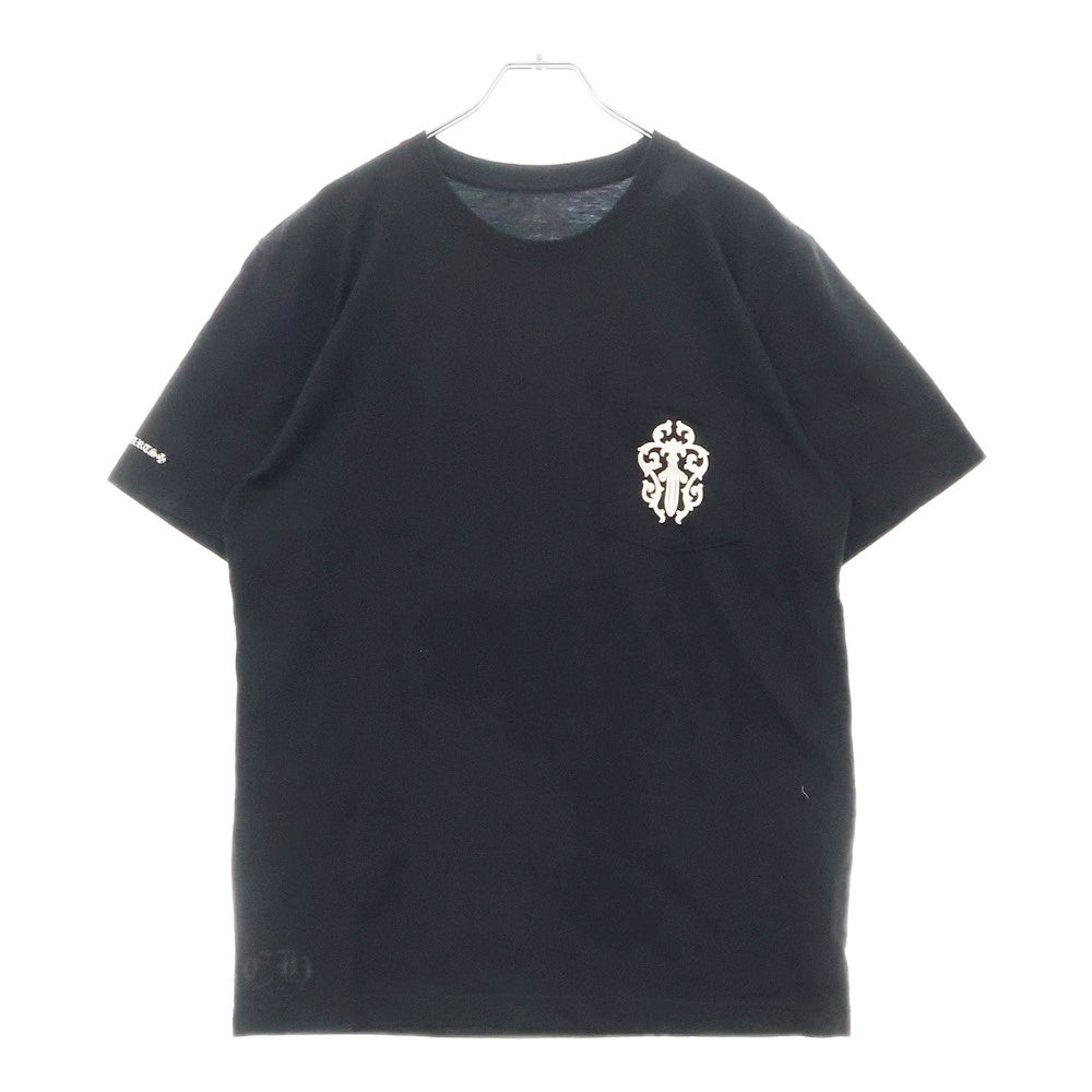 CHROME HEARTS(クロムハーツ) DAGGER PRINT POCKET TEE バック ハーフダガープリント 胸ポケット 半袖Tシャツ ブラック
