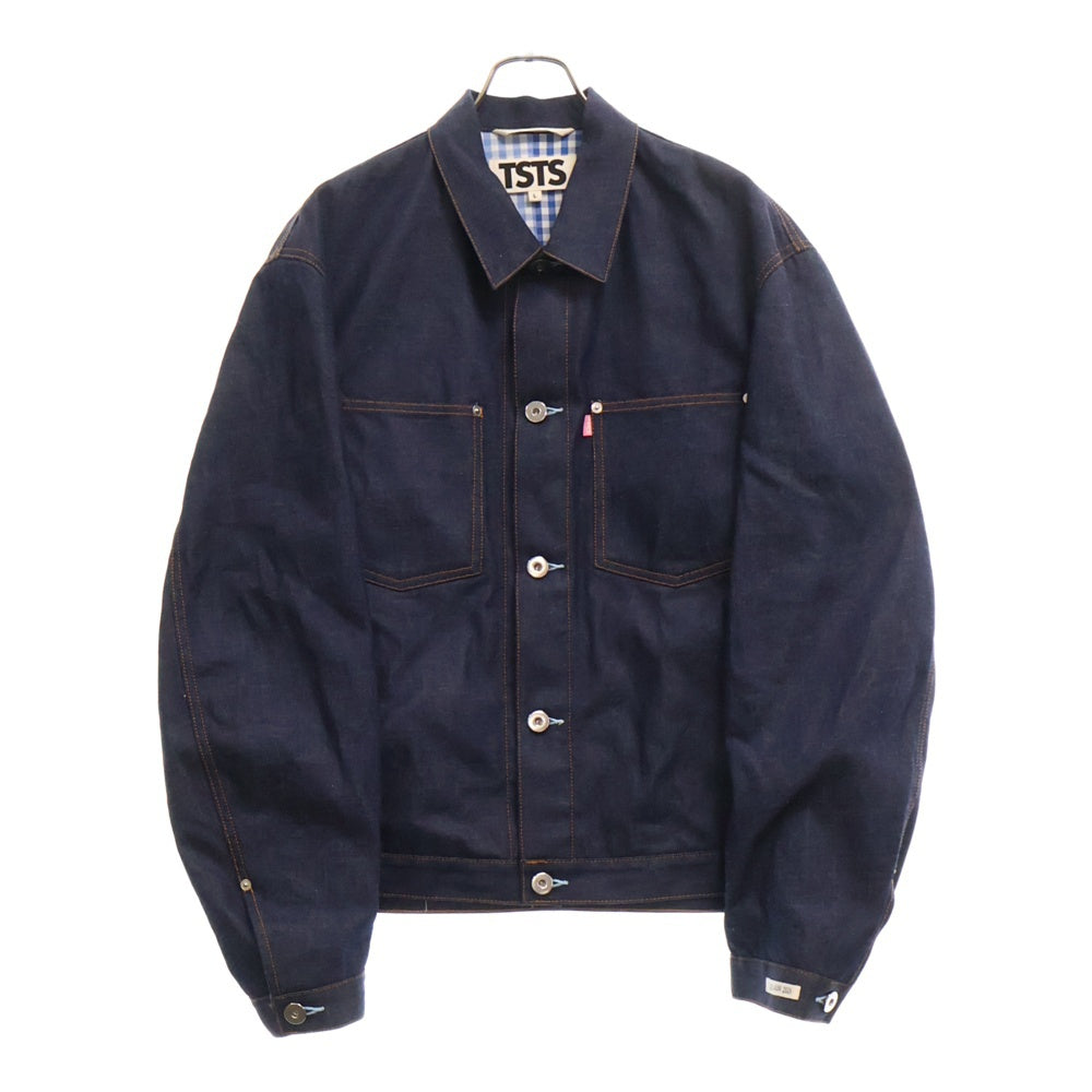 TSTS(ティーエスティーエス) 24AW 2GINGHAM LINING DENIM JACKET ギンガム ライニング デニムジャケット インディゴ 24AMM0601