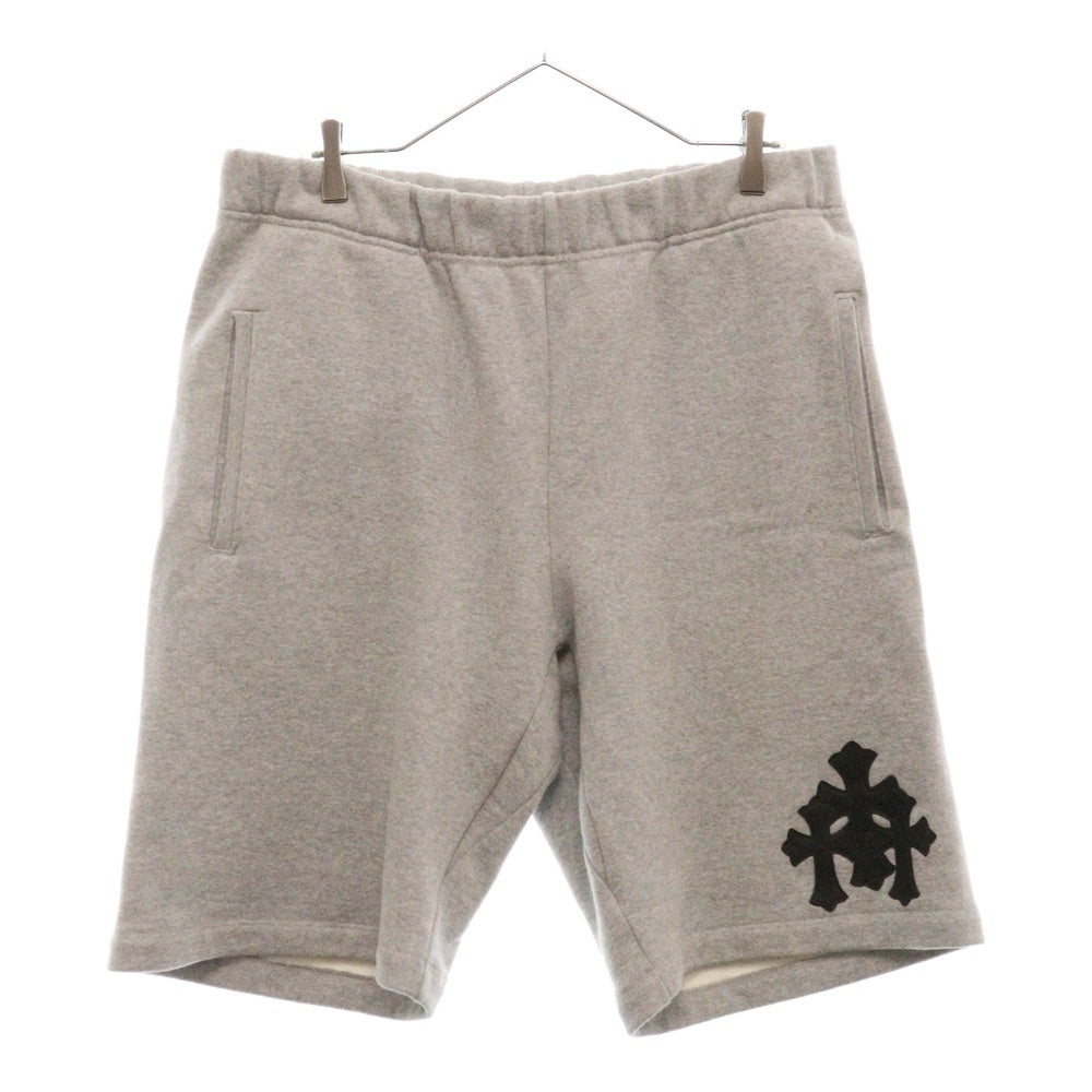 CHROME HEARTS(クロムハーツ) Y NOT SWEAT PANTS クロスパッチスウェットハーフパンツ グレー