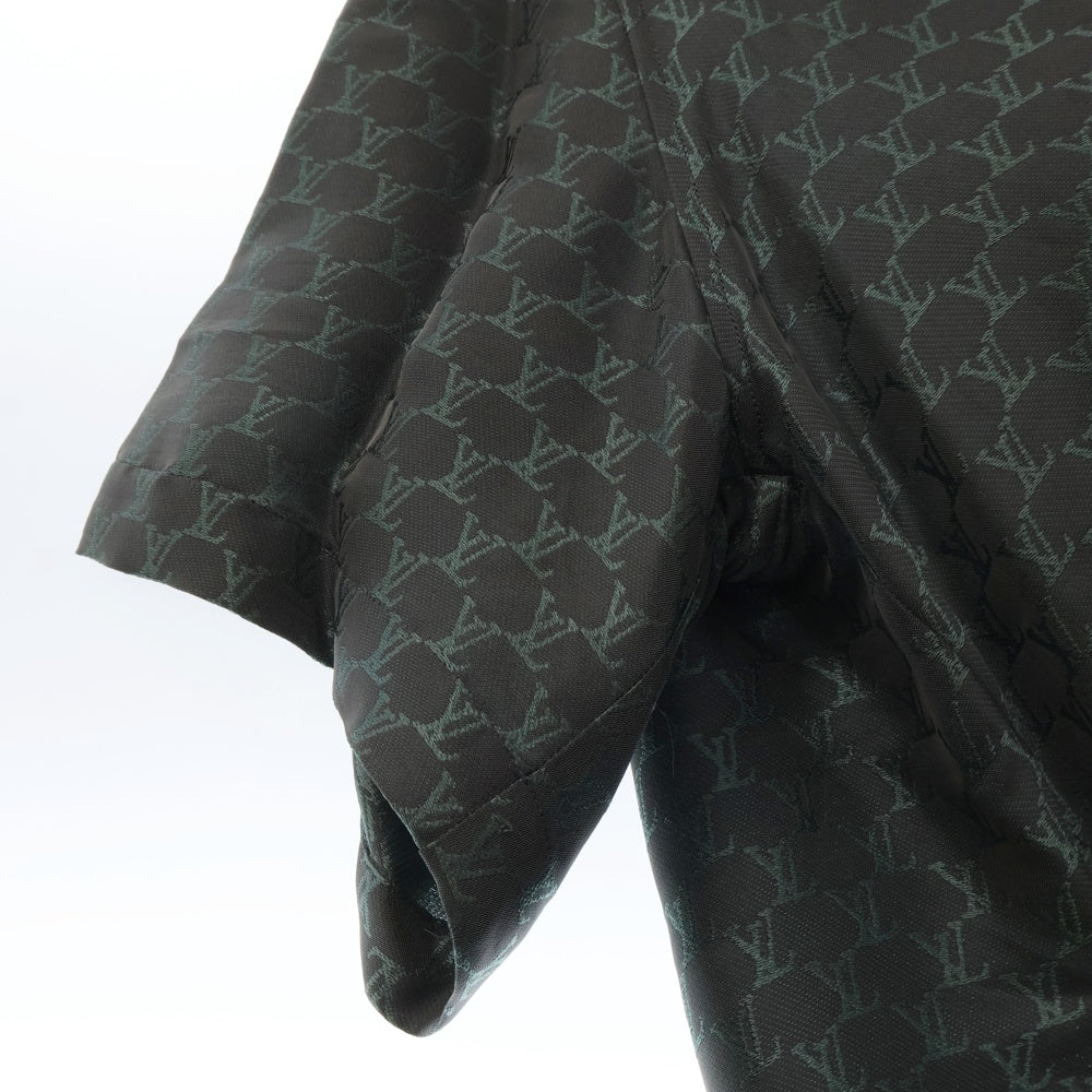 LOUIS VUITTON(ルイヴィトン) 24AW ショートスリーブ 半袖 ジャカード モノグラム シルクブレンド 開襟シャツ グリーン 1AFRM9 RM242MM KSY HRS30W