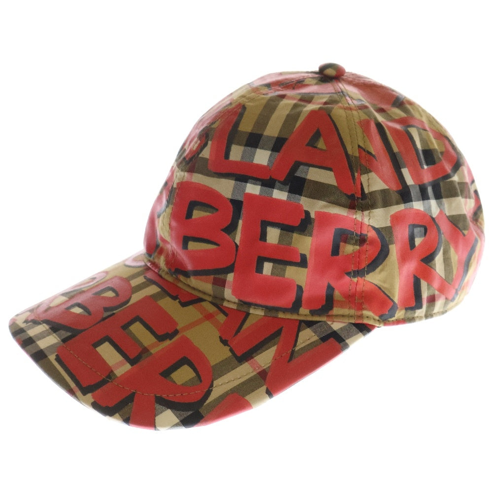 BURBERRYS(バーバリーズ) 18AW ノバチェック グラフィティスクリブルチェック ベースボールキャップ 帽子 ブラウン/レッド 4074816