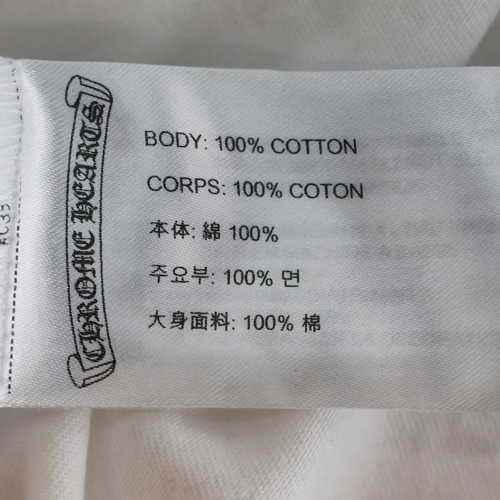 CHROME HEARTS(クロムハーツ) Neck Logo L/S TEE ネックロゴロングスリーブ長袖Tシャツ ホワイト/ピンク