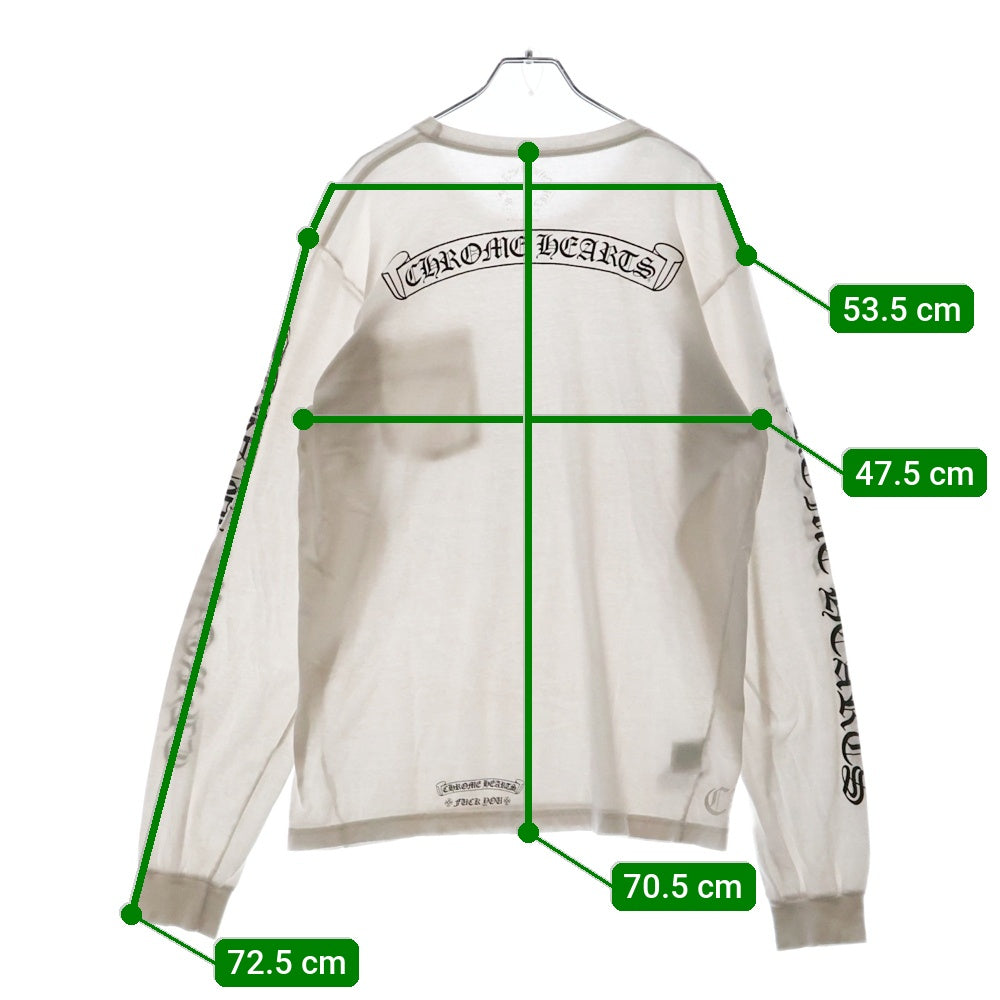 CHROME HEARTS(クロムハーツ) CH L S 1 バックスクロールロゴプリント ロングスリーブカットソー ロンT 長袖Tシャツ ホワイト