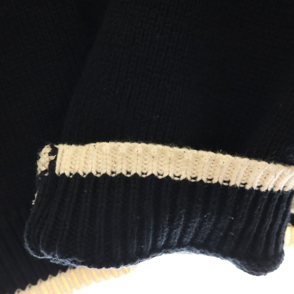anachronorm(アナクローム) INTIAL DRIVERS KNIT イニシャル フルジップ ドライバーズニットジャケット ブラック