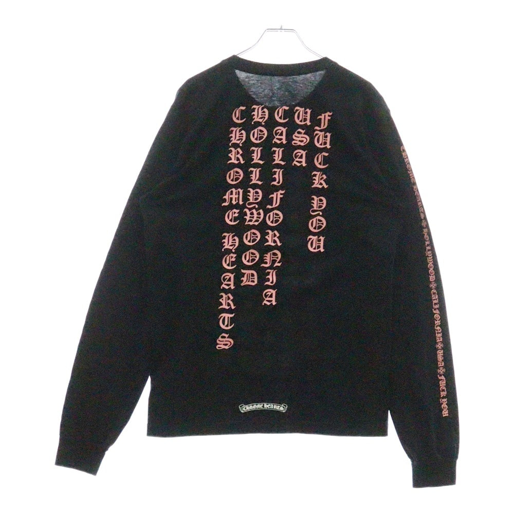 CHROME HEARTS(クロムハーツ) Back Lettering Logo バックプリント ロゴ ロンT 長袖カットソー ブラック/ピンク