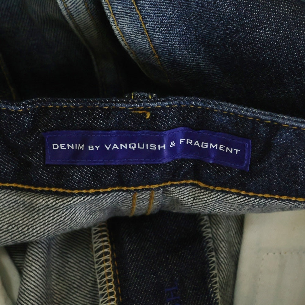 VANQUISH(ヴァンキッシュ) FRAGMENT VFP1012 ダメージ加工 ストレートデニムパンツ ジーンズ インディゴ