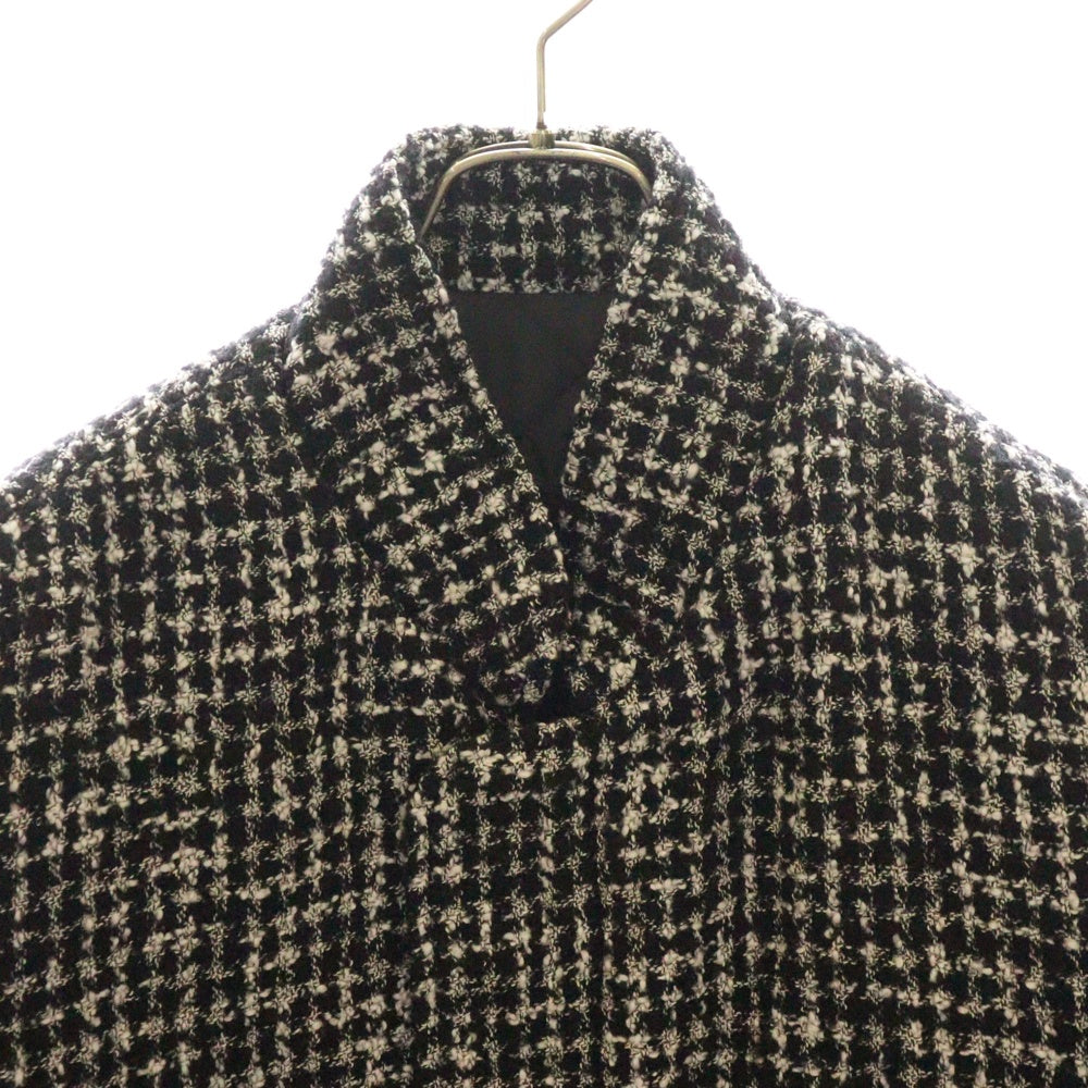 SOPH.(ソフネット) MOULIN WOOL FLY FRONT SHORT JACKET SOPH-232012 ツイードジャケット ショートブルゾン ブラック/ホワイト