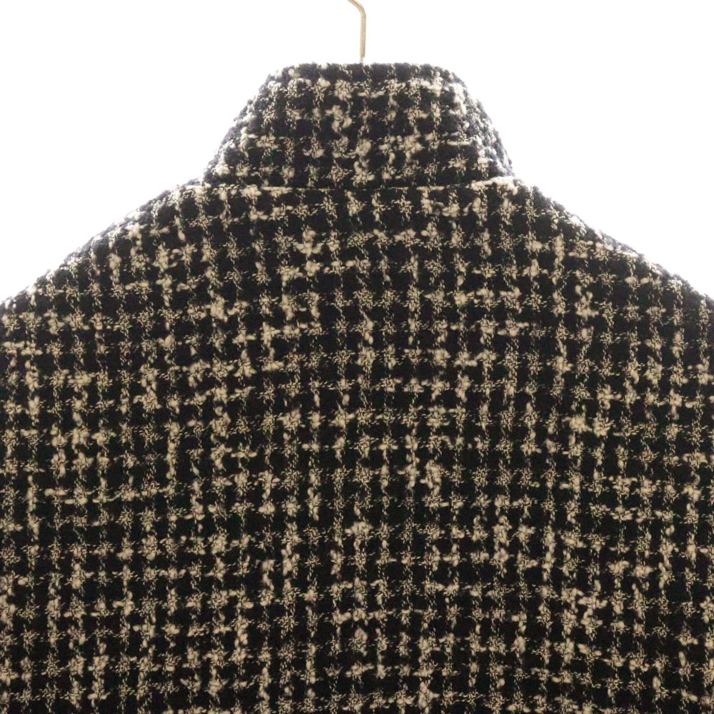 SOPH.(ソフネット) MOULIN WOOL FLY FRONT SHORT JACKET SOPH-232012 ツイードジャケット ショートブルゾン ブラック/ホワイト
