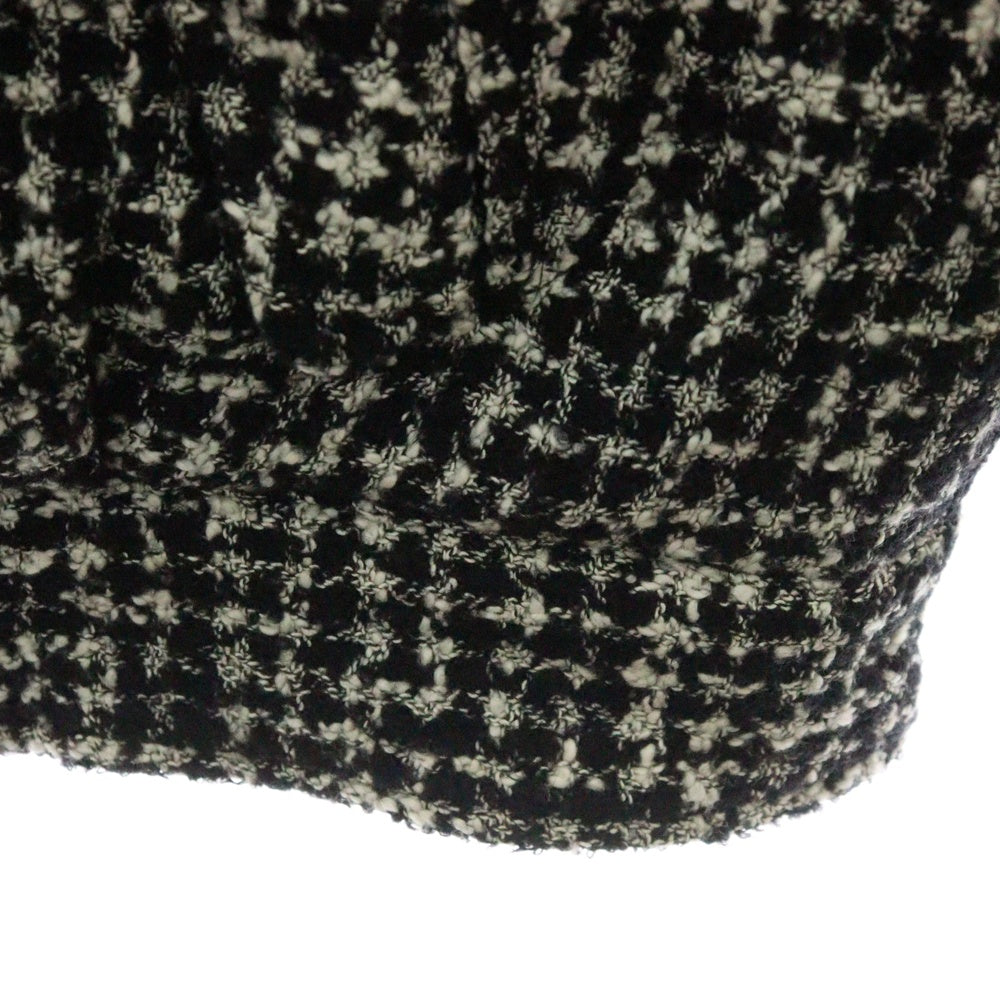 SOPH.(ソフネット) MOULIN WOOL FLY FRONT SHORT JACKET SOPH-232012 ツイードジャケット ショートブルゾン ブラック/ホワイト